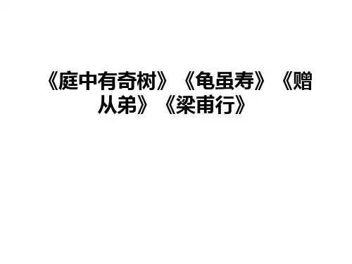 《庭中有奇树》《龟虽寿》《赠从弟》《梁甫行》说课讲解
