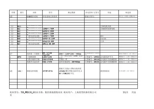电气设备明细表