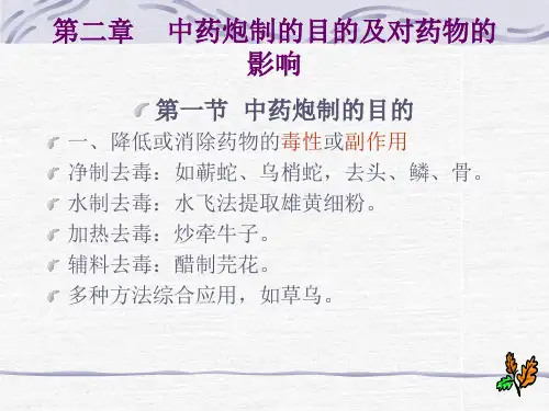 炮制对药物化学成分的影响