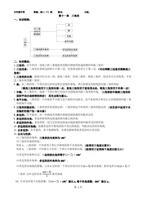 新人教版八年级数学上册知识点汇总好的