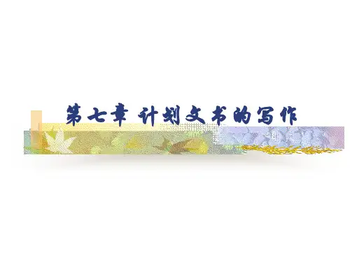 计划文书的写作