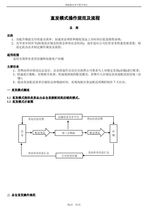 直发模式操作规范及流程