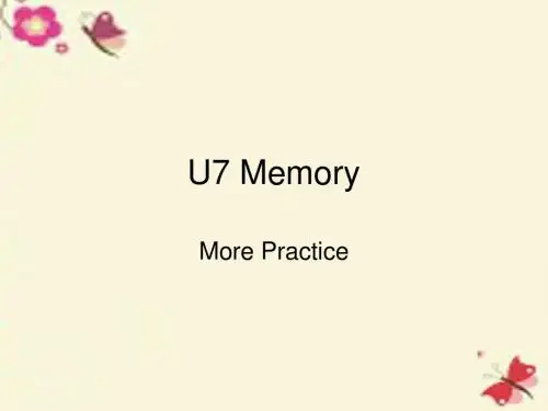 广东省增城市小楼中学八年级英语上册 Module 4 School life Unit 7 Memory More Practise课件