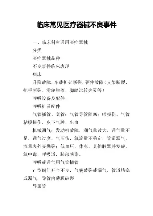 临床常见医疗器械不良事件(二)