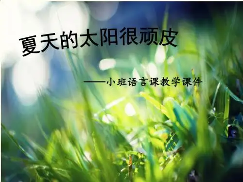幼儿园课件_夏天的太阳很顽皮