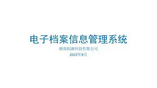 某某公司档案信息管理系统PPT
