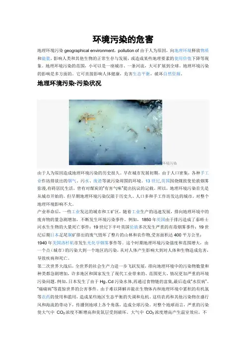 化学与社会-环境污染带来的危害.doc