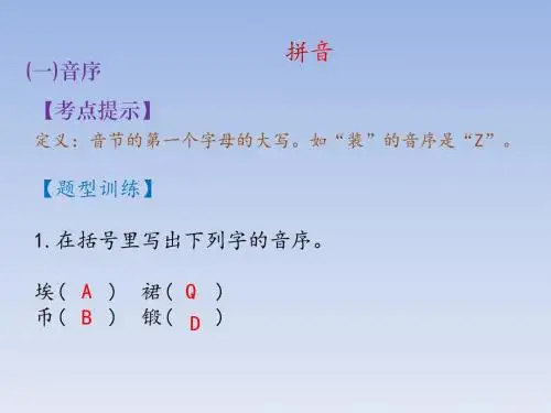 小学语文人教版六年级下册归类复习课件之拼音