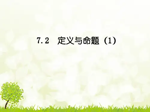 北师大版八年级数学上册7.2定义与命题(1)(共20张PPT)