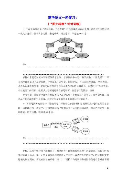 2022届高考语文一轮复习“图文转换”针对训练含解析新人教版