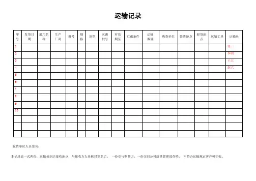 运输记录