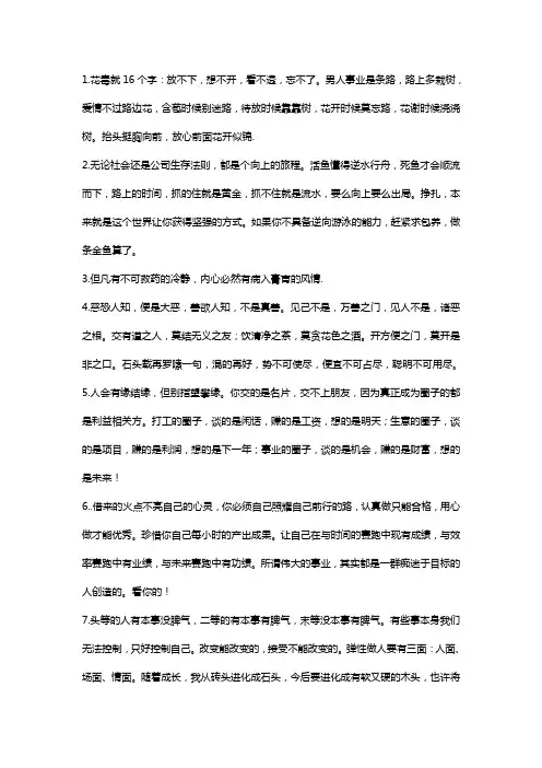 杨石头的一些经典话语