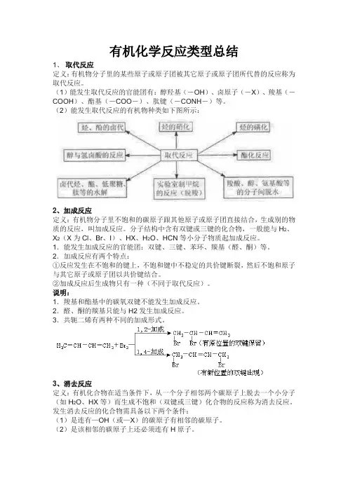 有机化学反应类型总结