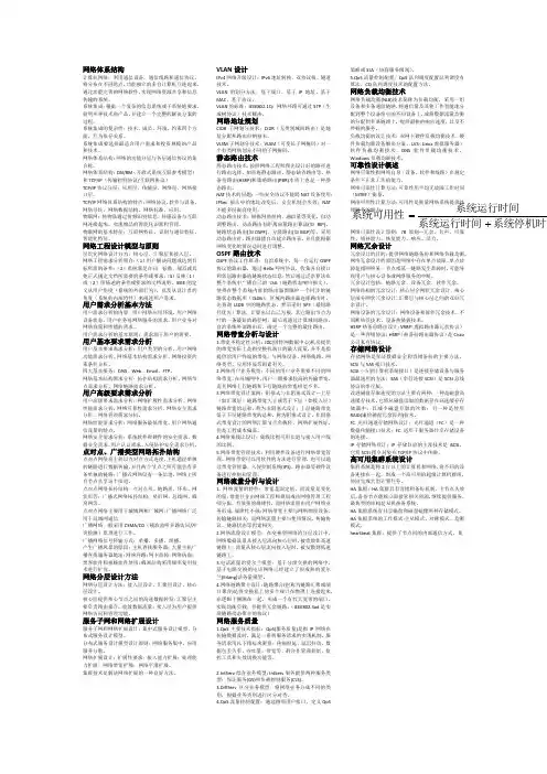 网络设计 重点知识点