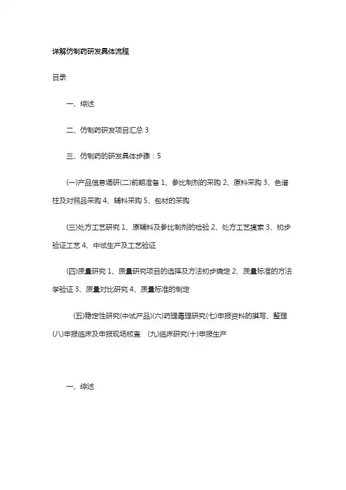 详解仿制药研发具体流程 3