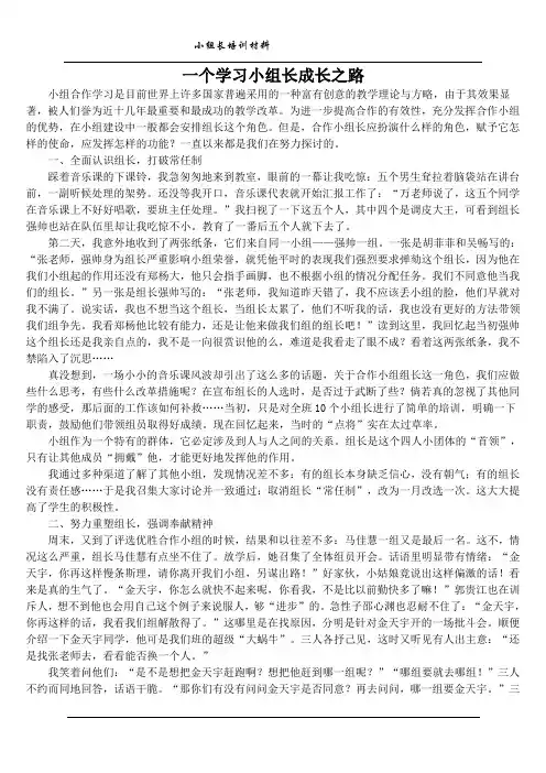 一个学习小组长成长之路