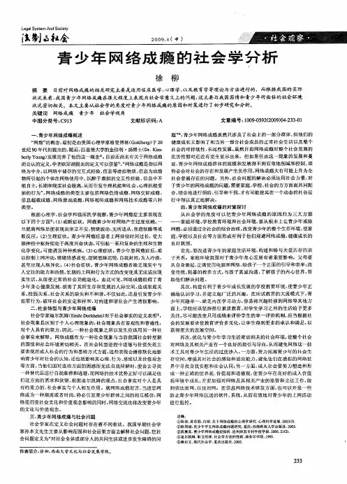 青少年网络成瘾的社会学分析