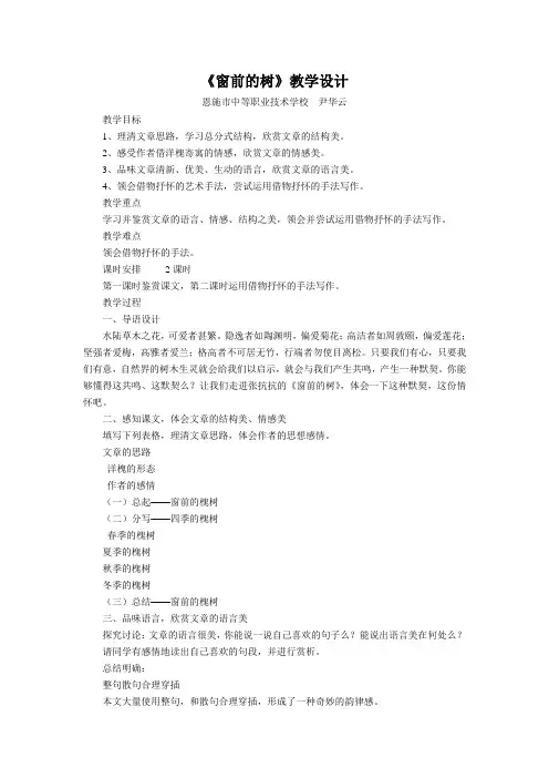 窗前的树