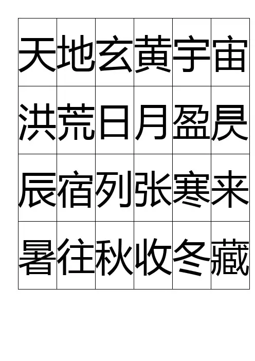 千字文毛笔书法(楷书)