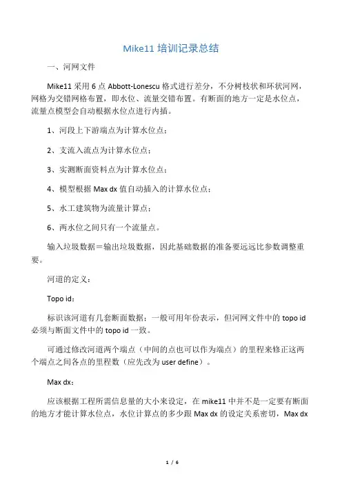 Mike11 总结