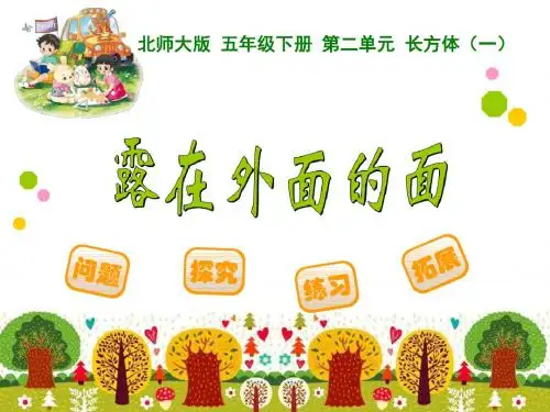 新北师大版小学五年级下册数学课件：第2单元 露在外面的面