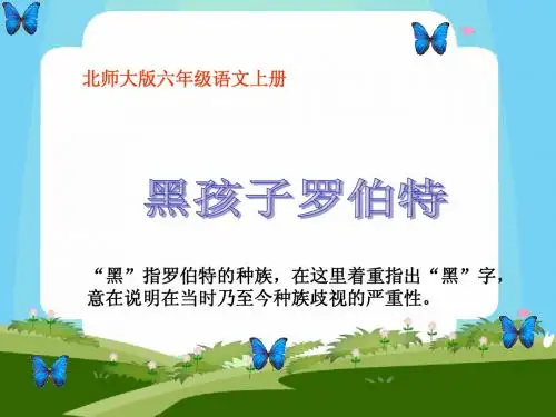 北师大版六年级语文上册《黑孩子罗伯特》PPT课件1