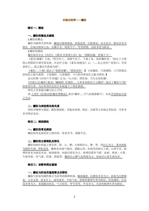 中医内科学——癫狂