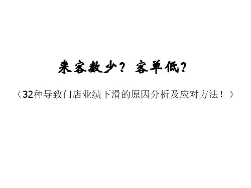 4--店长必备--32种门店业绩下滑原因分析及应对方法