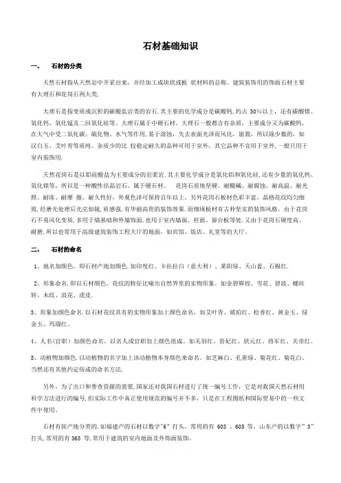 石材基础知识培训资料 2