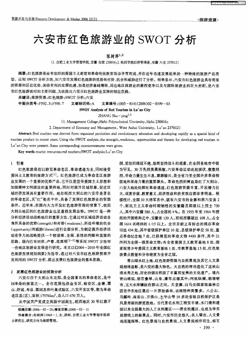 六安市红色旅游业的SWOT分析
