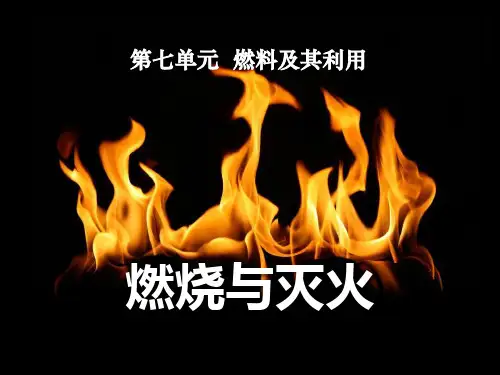 《燃烧和灭火》燃料及其利用4-人教版九年级化学上册PPT课件