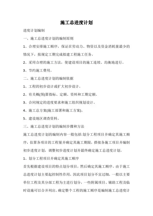 施工总进度计划