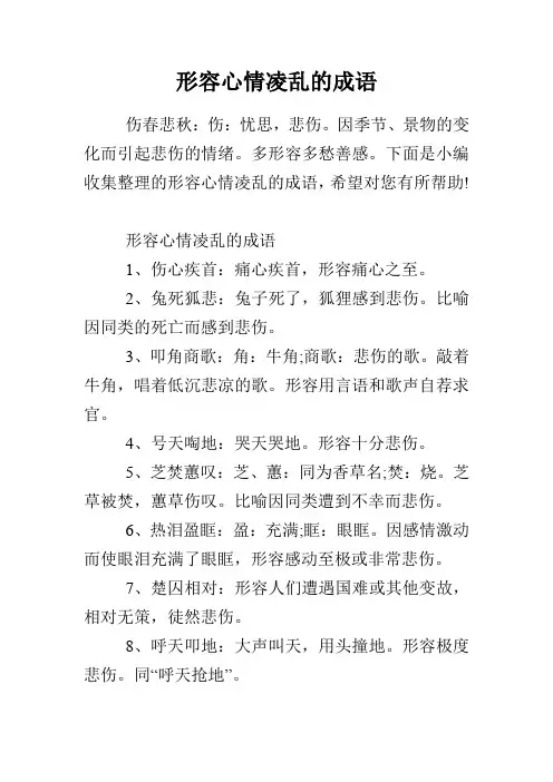 形容心情凌乱的成语