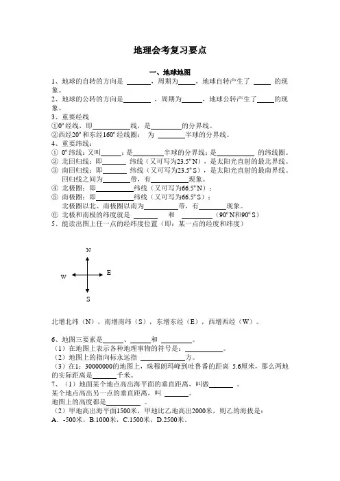 地理会考复习要点