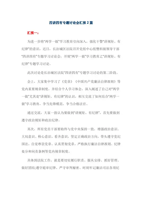 四讲四有专题讨论会汇报2篇