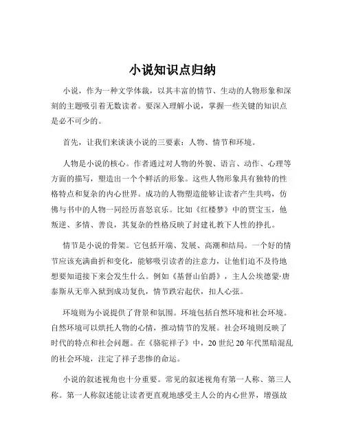 小说知识点归纳