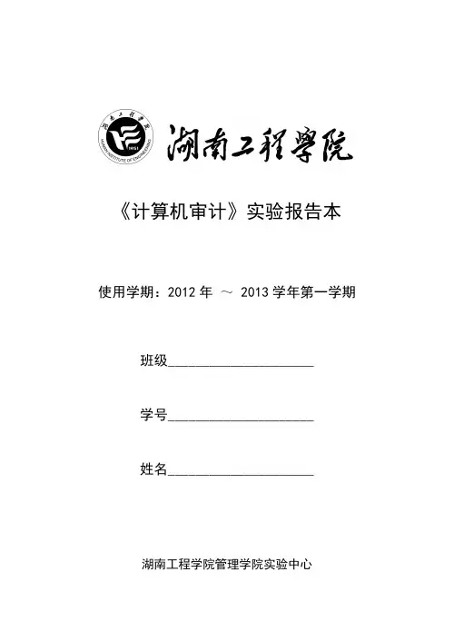 计算机审计实验报告 2