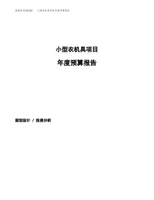小型农机具项目年度预算报告