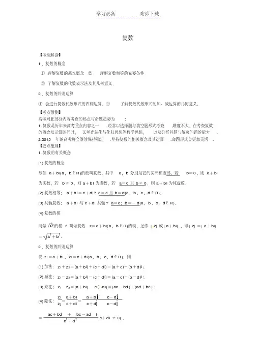 高考复数专题复习