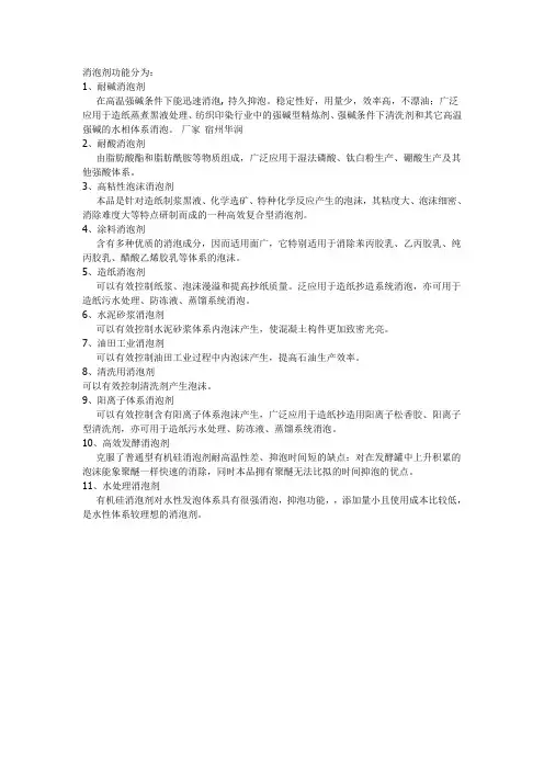 消泡剂的种类,水处理消泡剂