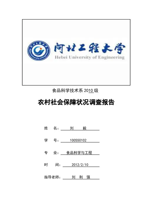 农村社会保障状况的调查
