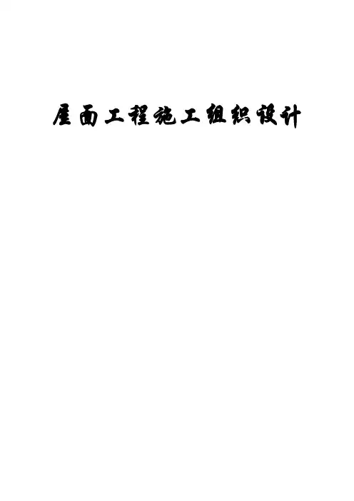 屋面防水工程施工方案1