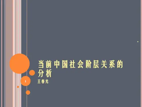 当前中国社会阶层关系的分析