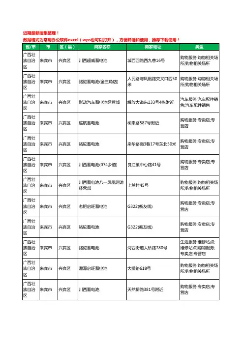 2020新版广西壮族自治区来宾市兴宾区蓄电池工商企业公司商家名录名单黄页联系方式大全15家