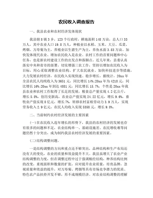 农民收入调查报告