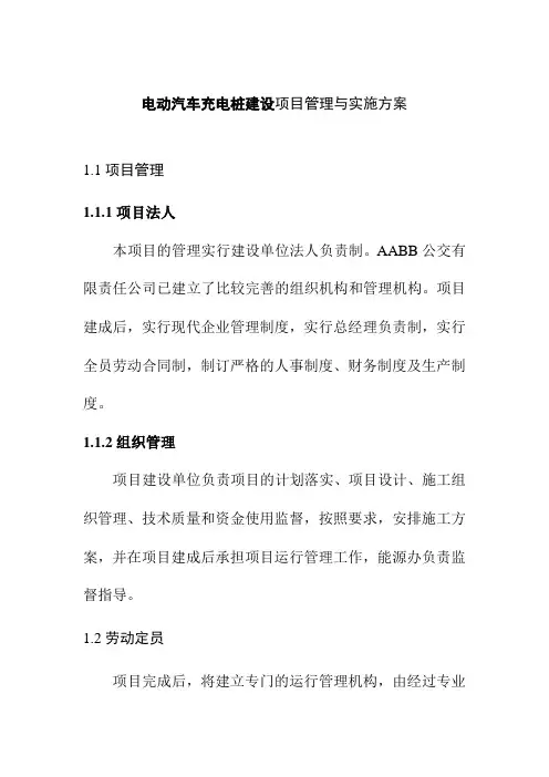电动汽车充电桩建设项目管理与实施方案