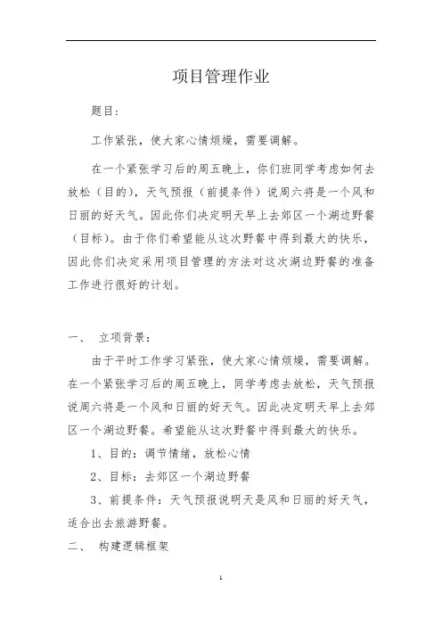 项目管理作业