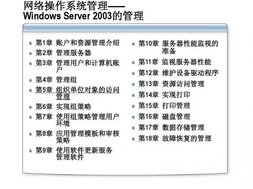 Win2K3管理系列课程第5章组织单位对象的访问管理