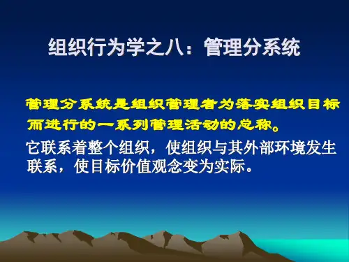 组织行为学之八:管理分系统
