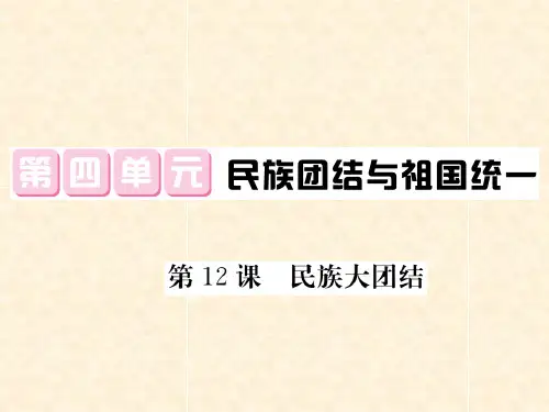 学年八年级历史下册 第四单元 第12课 民族大团结习题课件 新人教版